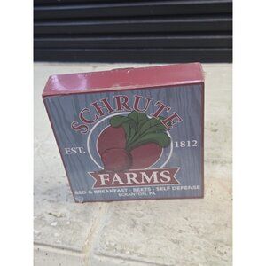 Schrute Farms 6" x 6" Wood Box Wall Sign Wall Décor - The Office Dwight - New